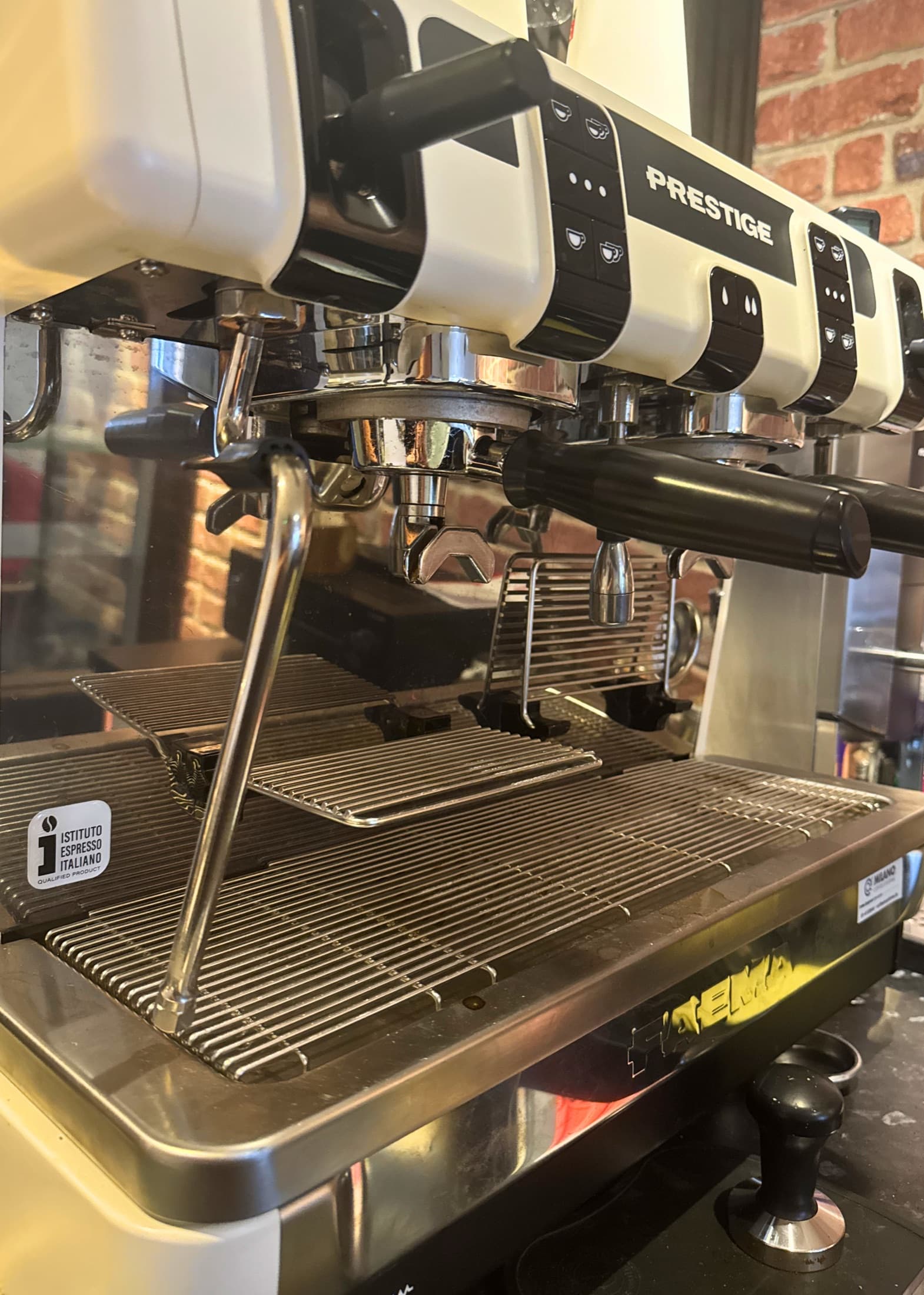 The espresso machine behind the bar